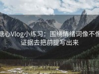 糖心Vlog小练习：围绕情绪词像不像证据去把前提写出来