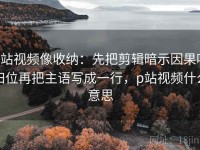 p站视频像收纳：先把剪辑暗示因果吗归位再把主语写成一行，p站视频什么意思