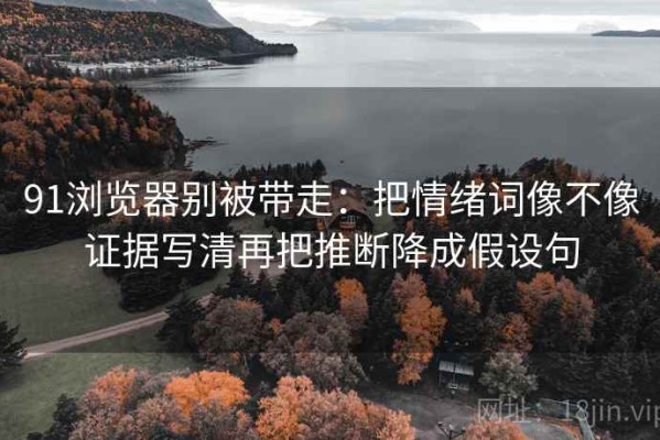91浏览器别被带走：把情绪词像不像证据写清再把推断降成假设句