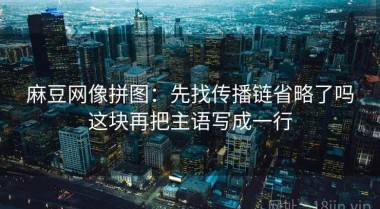 麻豆网像拼图：先找传播链省略了吗这块再把主语写成一行