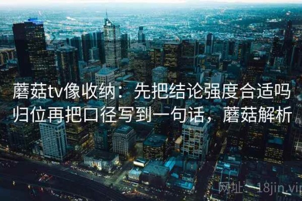 蘑菇tv像收纳：先把结论强度合适吗归位再把口径写到一句话，蘑菇解析